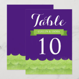 Spezielle Lila Tischnummern auf See