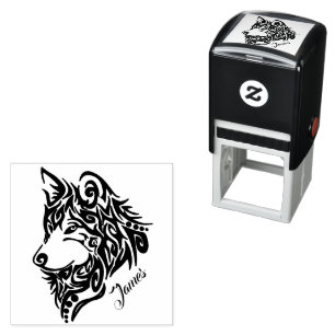 Spezielle Made James Tribal Wolf mit Namen Permastempel