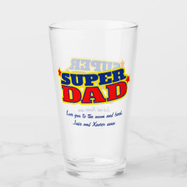Spezielle Nachricht für Super Vater rot-gelb Glas