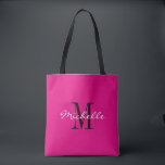 Spezielle Neonfarben und mit Monogramm Totbeutel Tasche<br><div class="desc">Speziell für die Taschen aus rosa und schwarzem Monogramm heißer Neon. Stilvolles mit Monogramm Design mit glamouröser Schriftzeichen für personalisierte Namen. Fügen Sie Ihren eigenen benutzerdefinierten Anfangsbuchstaben hinzu. Geschenkidee zum Gastgeschenk, extravaganter Geburtstag, Jubiläum, Bachelorette, Verlobung, Mädchenwochenende, Brautparty, Hochzeit etc. Anpassbare Hintergrundfarbe. Trendy Accessoires für Frauen und Mädchen. Machen Sie sich...</div>