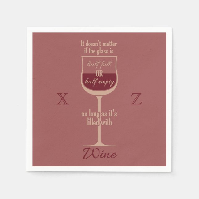 Spezielle Papierservietten aus Rotwein (Vorderseite)