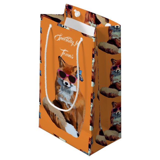 Spezielle personalisierte lustige Geschenk-Tasche Kleine Geschenktüte (Vorderseite Schrägansicht)