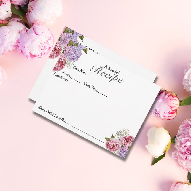 Spezielle Recipe Peony hydrangea Baby's Atem Card RSVP Karte (Special Recipe Peony hydrangea baby's breath)