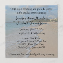 Spezielle romantische Strand-Hochzeit Einladung