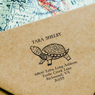 Spezielle Schildkröte extra lange Rücksendeadresse Gummistempel