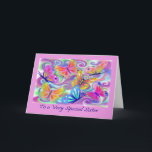 Spezielle Schwester-Rosa-Schmetterlinge Karte<br><div class="desc">Eine schöne Grafik der rosa Schmetterlinge hergestellt von einem hergestellten britischen Designer.</div>