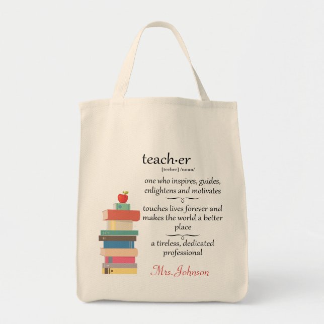 Spezielle Teacher Definition Books Apple Name Cust Tragetasche (Vorne)