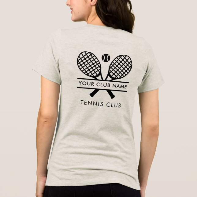 Spezielle Tennis Club Name Team Spieler Match Tri-Blend Shirt (Rückseite)