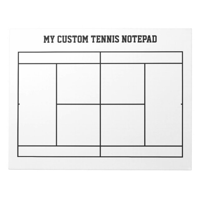 Spezielle Tennisunterrichtsnotiz mit der Anordnung Notizblock (Vorderseite)