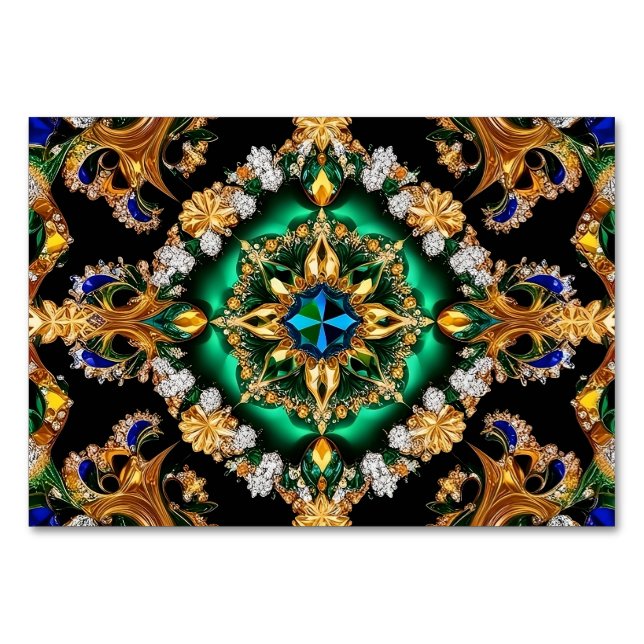 Spezielle Tischkarte mit brasilianischen Farben Tischnummer (Vorderseite)