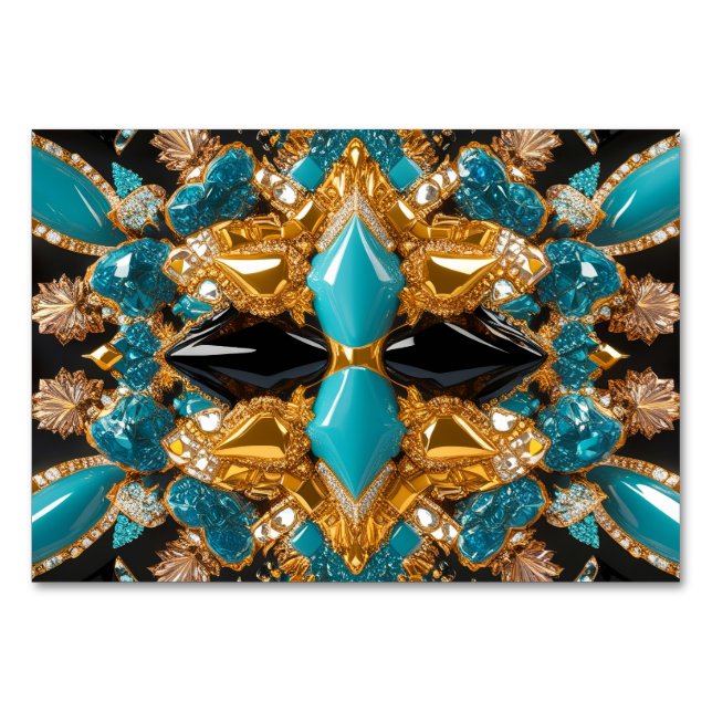 Spezielle Tischkarte mit den Bahamas-Farben Tischnummer (Vorderseite)