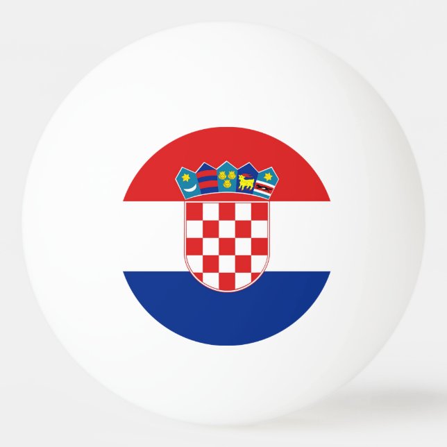 Spezielle Tischtennisball mit der Flagge Kroatiens (Rückseite)