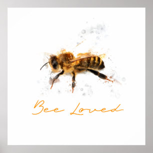 Spezielle Watercolor Bee Loved Poster Matte