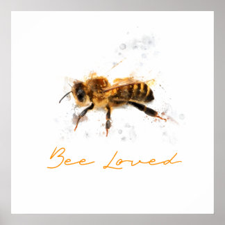 Spezielle Watercolor Bee Loved Poster Matte