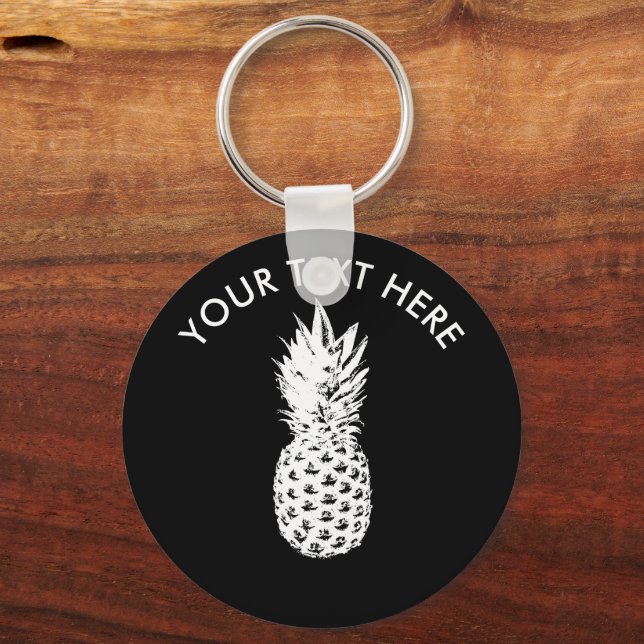 Spezieller Ananas Fruchtrunder Knopf Schlüsselanhä Schlüsselanhänger (Vorderseite)
