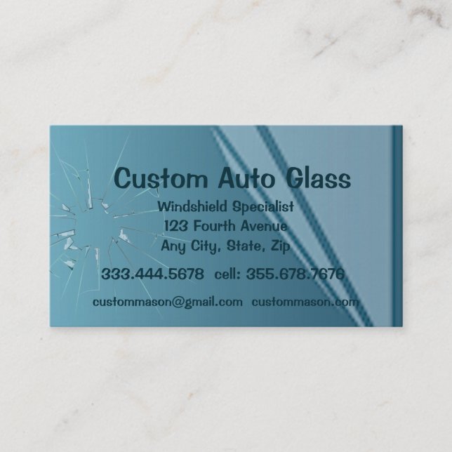 Spezieller Auto-Glasscheibe-Austauschgestein-Chip Visitenkarte (Vorderseite)