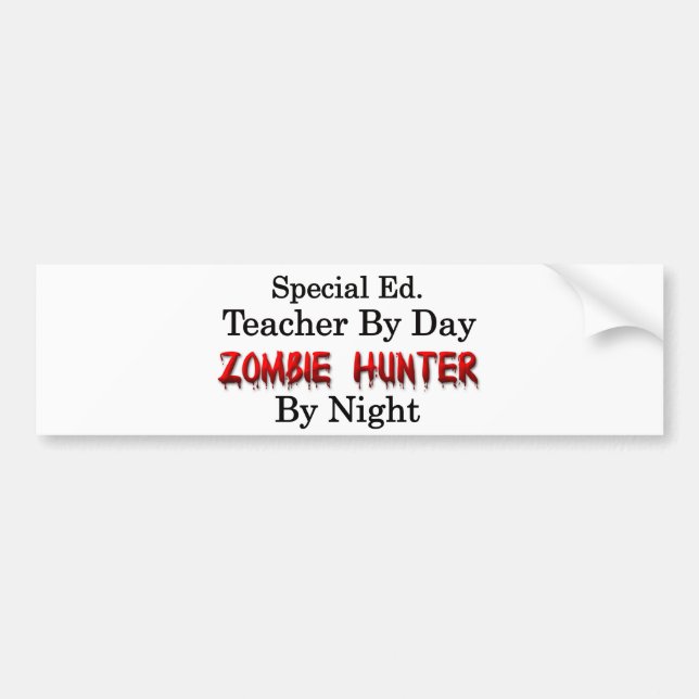 Spezieller Ed. Lehrer-/Zombie-Jäger Autoaufkleber (Vorne)
