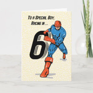 Spezieller Junge 6. Geburtstag Superheld Karte