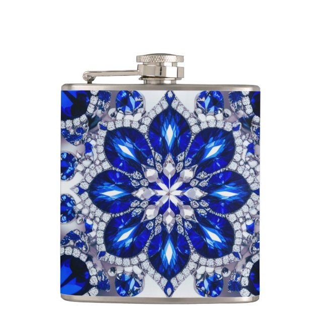 Spezieller Kolben mit blauweißem Farbdesign Flachmann (Vorderseite)