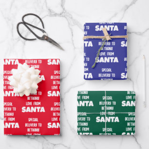 Spezieller Liefername von Santa Red Blue Green Geschenkpapier Set