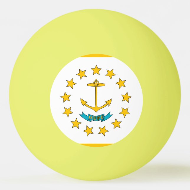 Spezieller Tischtennisball mit Fahne auf der Insel (Rückseite)