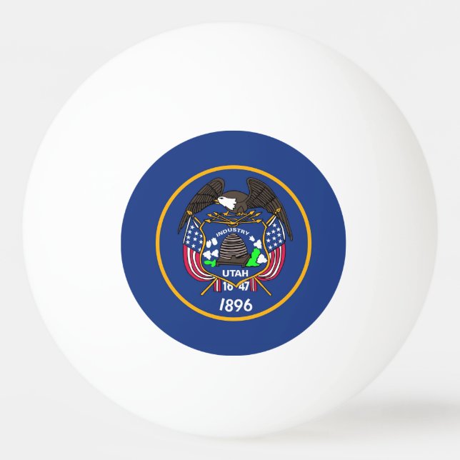 Spezieller Tischtennisball mit Flag Utah, USA (Rückseite)