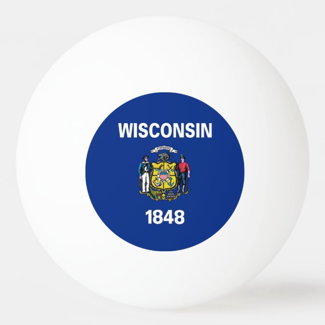 Spezieller Tischtennisball mit Flag Wisconsin, USA (Rückseite)