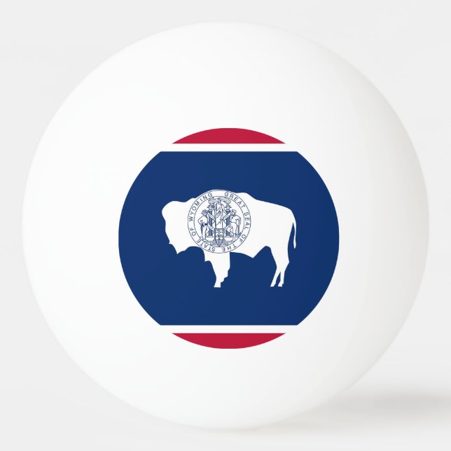 Spezieller Tischtennisball mit Flag Wyoming, USA (Rückseite)