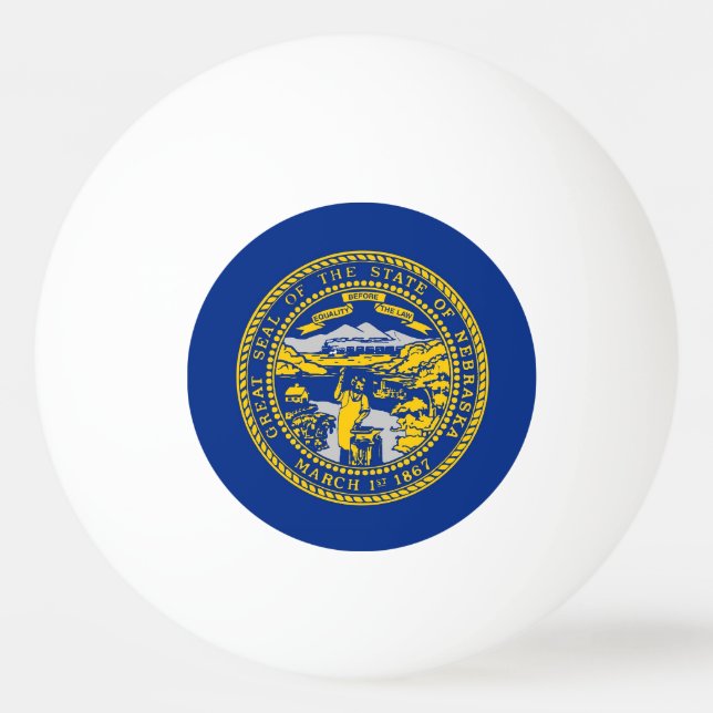 Spezieller Tischtennisball mit Flagge von Nebraska (Rückseite)