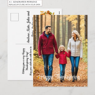Spezielles Familienfoto zum Erntedankfest Feiertagspostkarte