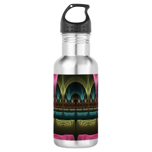 Spezielles Fantasy Patterns Abstraktes farbiges Fr Edelstahlflasche (Vorderseite)