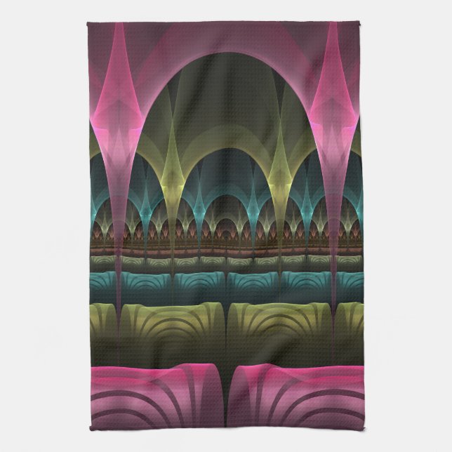 Spezielles Fantasy Patterns Abstraktes farbiges Fr Geschirrtuch (Vertikal)