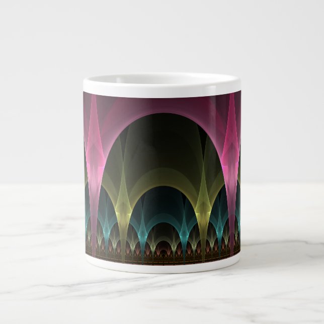 Spezielles Fantasy Patterns Abstraktes farbiges Fr Jumbo-Tasse (Vorderseite)