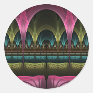 Spezielles Fantasy Patterns Abstraktes farbiges Fr Runder Aufkleber