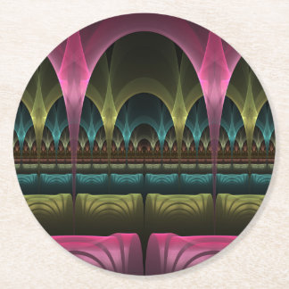 Spezielles Fantasy Patterns Abstraktes farbiges Fr Runder Pappuntersetzer