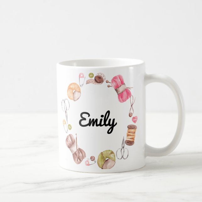 Spezielles Geschenk für Knitter, Knitter und Croch Kaffeetasse (Rechts)