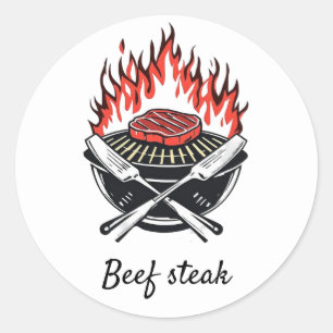Spezielles Grill-Rindsteak Runder Aufkleber