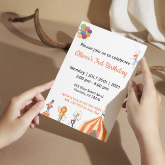 Spezielles Kinderthema Cartoon Elegante Geburtstag Einladung