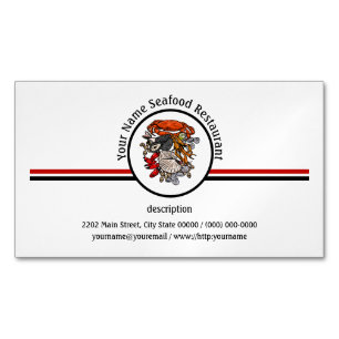 Spezielles Logo für das Seafood Shellfish Craig R Magnetische Visitenkarte