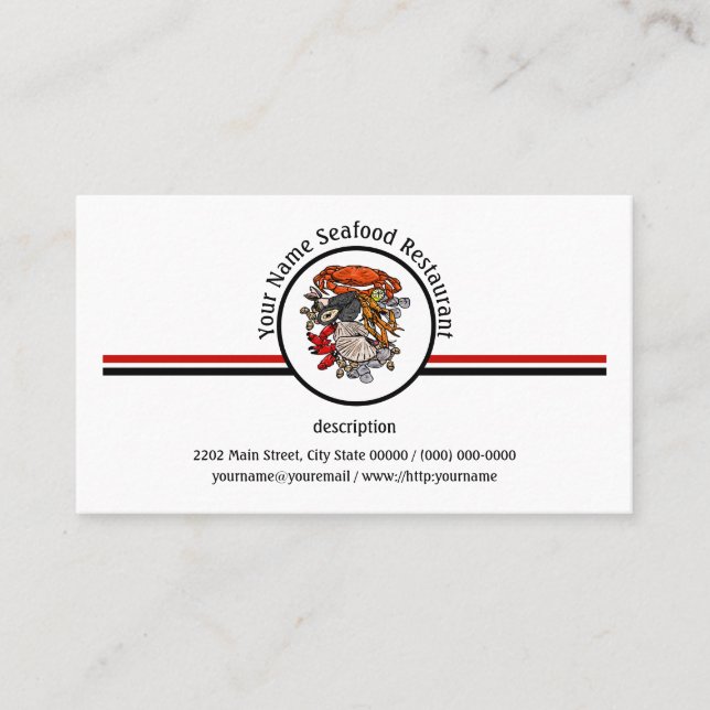 Spezielles Logo für das Seafood Shellfish Craig Re Visitenkarte (Vorderseite)