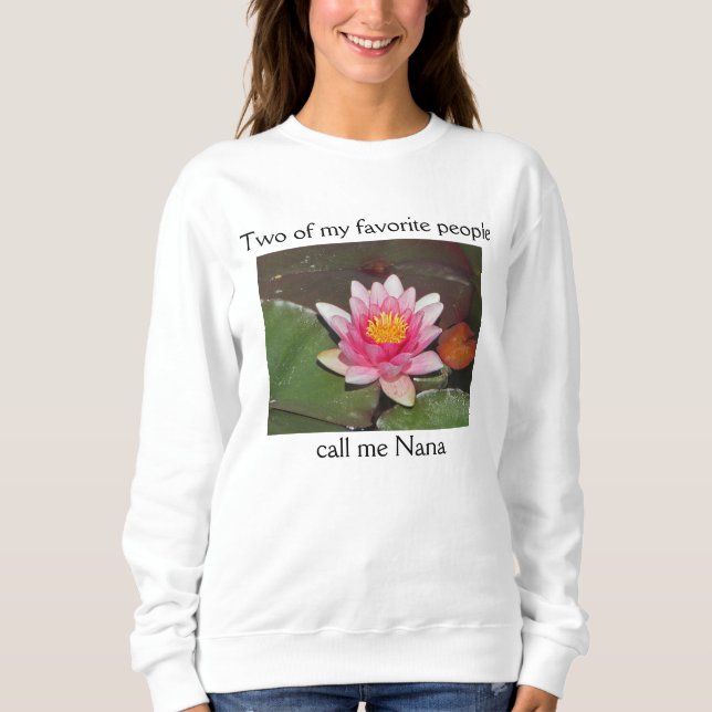 Spezielles Nana Pink Water Lilie Blume Foto Sweatshirt (Vorderseite)