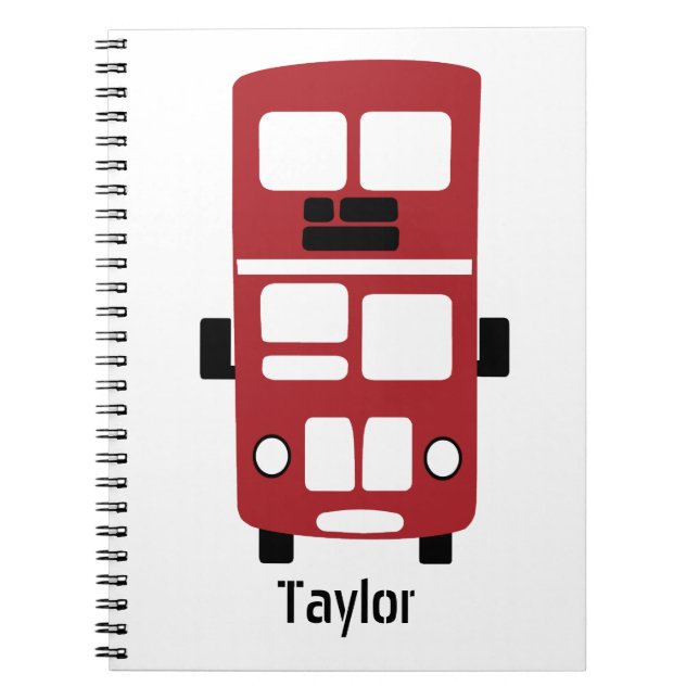 Spezielles Notebook mit Red Double-Decoder-Bus Notizblock (Vorderseite)