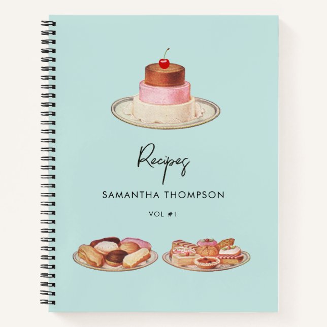 Spezielles Retro Dessert Rezept Kochbuch Notizbuch (Vorderseite)