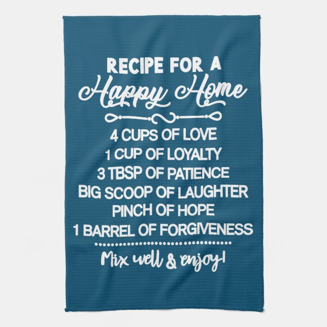 Spezielles Rezept für eine glückliche Zuhause Geschirrtuch (Vertikal)