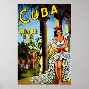 Spezielles Vintage-Reiseplakat Kuba Poster