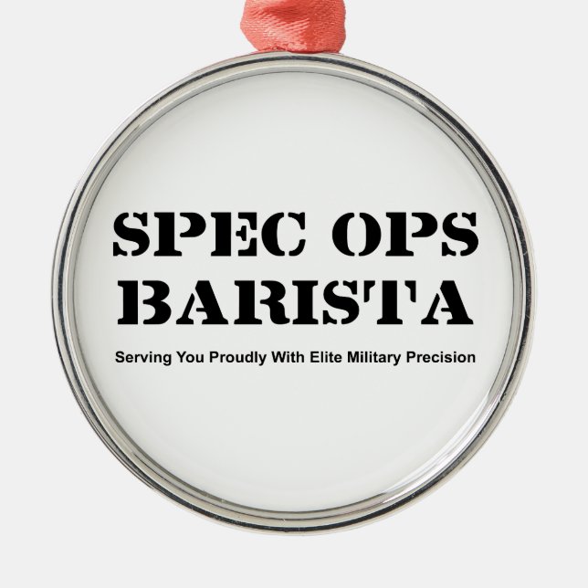 Spezifikt. Ops Barista Silbernes Ornament (Vorne)