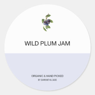 Spezifische Labels für Pflaumenjam und Preserve Ja Runder Aufkleber