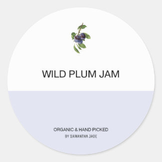 Spezifische Labels für Pflaumenjam und Preserve Ja Runder Aufkleber