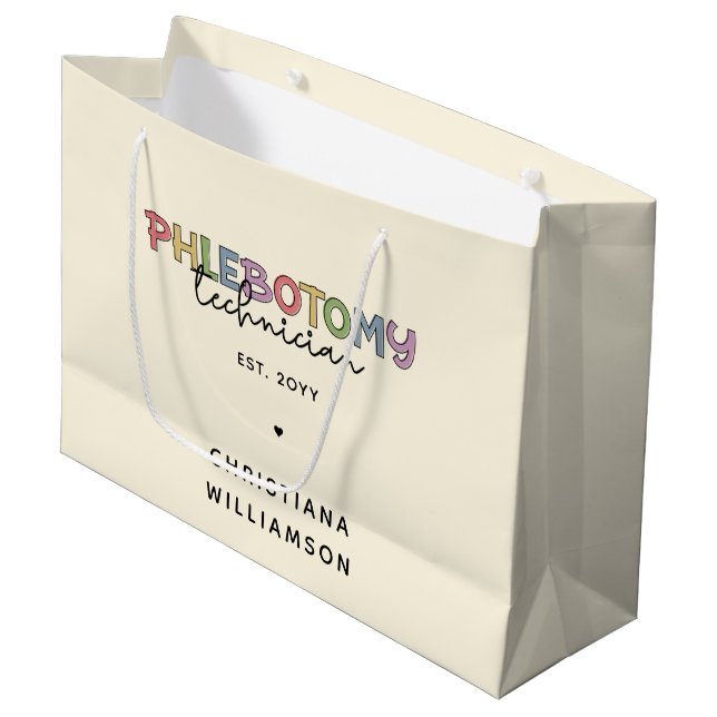 Spezifischer Phlebotomie-Techniker PBT Phlebotomie Große Geschenktüte (Vorderseite Schrägansicht)