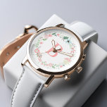 Spezifisches Blumenkreath-Monogramm Armbanduhr<br><div class="desc">Elegantes und elegantes Uhrendesign mit einem wunderschönen Blumenkranz in Pastellfarben und kann mit Ihrem Namen,  Monogramm,  Initial oder beliebigem Text personalisiert werden.</div>